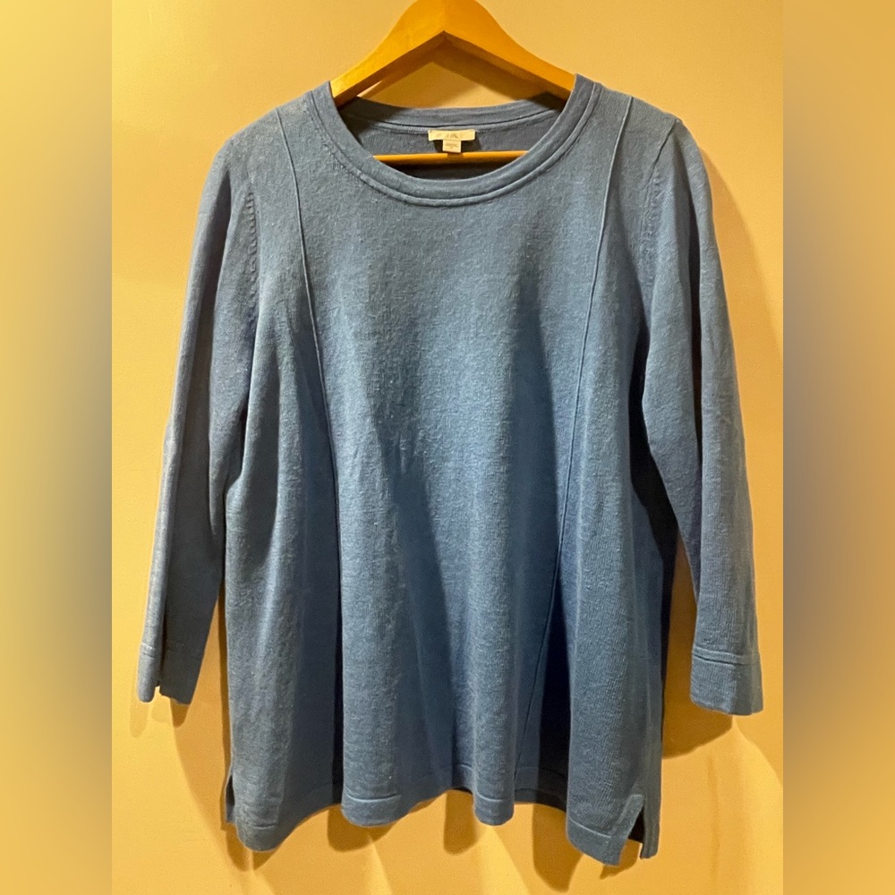 Linen J. Jill Teal Long Sleeve Top